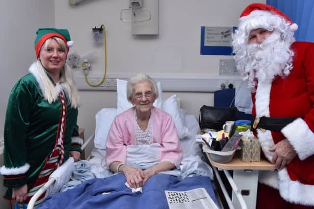 Father Christmas stopped by Warwick Hospital to spread some Christmas cheer. Photo supplied.